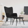 Sillón de relax con reposapiés tela negro