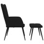 Sillón de relax con reposapiés tela negro