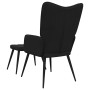 Sillón de relax con reposapiés tela negro
