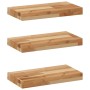 Estantes flotantes 3 uds madera acacia acabado aceite 60x20x4cm