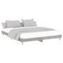 Sonoma gray engineered wood bed frame 200x200 cm by vidaXL, Beds and slatted bases - Ref: Foro24-832011, Price: 111,34 €, Dis...