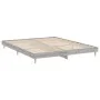 Sonoma gray engineered wood bed frame 200x200 cm by vidaXL, Beds and slatted bases - Ref: Foro24-832011, Price: 109,94 €, Dis...