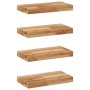 Estantes flotantes 4 uds madera acacia acabado aceite 60x20x4cm