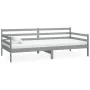 Sofa bed with solid pine wood mattress gray 90x200 cm by vidaXL, Beds and slatted bases - Ref: Foro24-3083586, Price: 296,15 ...