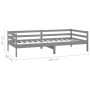 Sofa bed with solid pine wood mattress gray 90x200 cm by vidaXL, Beds and slatted bases - Ref: Foro24-3083571, Price: 267,06 ...