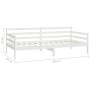 Sofá cama con colchón madera de pino maciza blanco 90x200 cm