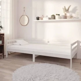 Sofa bed with white solid pine wood mattress 90x200 cm by vidaXL, Beds and slatted bases - Ref: Foro24-3083555, Price: 217,64...