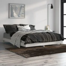 Sonoma gray engineered wood bed frame 135x190 cm by vidaXL, Beds and slatted bases - Ref: Foro24-832187, Price: 132,31 €, Dis...