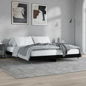 Black engineered wood bed frame 120x200 cm by vidaXL, Beds and slatted bases - Ref: Foro24-832150, Price: 131,99 €, Discount: %