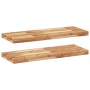 Estante flotante 2 uds madera acacia acabado aceite 100x30x4 cm