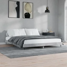 Concrete gray engineered wood bed frame 140x200cm by vidaXL, Beds and slatted bases - Ref: Foro24-832249, Price: 118,98 €, Di...