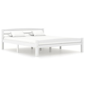 Massiver Bettrahmen aus weißem Kiefernholz, 160 x 200 cm von vidaXL, Betten und Lattenroste - Ref: Foro24-322072, Preis: 138,...