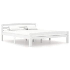 Solid white pine wood bed frame 160x200 cm by vidaXL, Beds and slatted bases - Ref: Foro24-322072, Price: 136,17 €, Discount: %