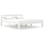 Estructura de cama de madera maciza de pino blanca 160x200 cm de vidaXL, Camas y somieres - Ref: Foro24-322072, Precio: 137,9...