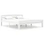 Estructura de cama de madera maciza de pino blanca 160x200 cm de vidaXL, Camas y somieres - Ref: Foro24-322072, Precio: 136,1...