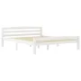 Estructura de cama de madera maciza de pino blanca 160x200 cm de vidaXL, Camas y somieres - Ref: Foro24-322072, Precio: 136,1...