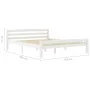Estructura de cama de madera maciza de pino blanca 160x200 cm de vidaXL, Camas y somieres - Ref: Foro24-322072, Precio: 136,1...
