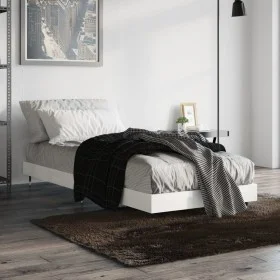 Bettrahmen aus glänzend weißem Holzwerkstoff, 75 x 190 cm von vidaXL, Betten und Lattenroste - Ref: Foro24-832207, Preis: 94,...