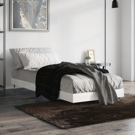Bettrahmen aus glänzend weißem Holzwerkstoff, 75 x 190 cm von vidaXL, Betten und Lattenroste - Ref: Foro24-832207, Preis: 95,...