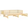 Sofá cama extraíble madera maciza de pino 2x(90x200) cm