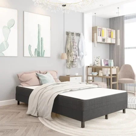 Boxspring-Bettgestell aus grauem Stoff, 120 x 200 cm von vidaXL, Betten und Lattenroste - Ref: Foro24-287455, Preis: 134,18 €...