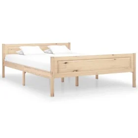 Solid pine wood bed frame 140x200 cm by vidaXL, Beds and slatted bases - Ref: Foro24-322099, Price: 115,00 €, Discount: %