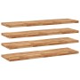 Estante flotante 4 uds madera acacia acabado aceite 160x40x4 cm