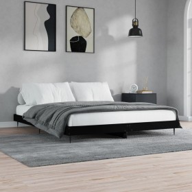 Estructura de cama madera de ingeniería negra 200x200 cm de vidaXL, Camas y somieres - Ref: Foro24-832214, Precio: 115,16 €, ...