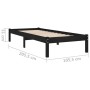 Estructura de cama de madera maciza de pino negra 100x200 cm de vidaXL, Camas y somieres - Ref: Foro24-810011, Precio: 75,24 ...