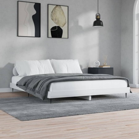 Hochglanzweißer Bettrahmen aus Holzwerkstoff, 180 x 200 cm von vidaXL, Betten und Lattenroste - Ref: Foro24-832223, Preis: 12...