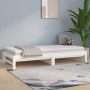 Sofá cama extraíble madera maciza de pino blanco 2x(90x190) cm