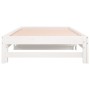 Sofá cama extraíble madera maciza de pino blanco 2x(90x190) cm