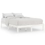 Estructura de cama de madera maciza de pino blanca 200x200 cm de vidaXL, Camas y somieres - Ref: Foro24-810038, Precio: 94,20...