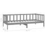 Sofa bed with solid pine wood mattress gray 90x200 cm by vidaXL, Beds and slatted bases - Ref: Foro24-3083606, Price: 227,75 ...
