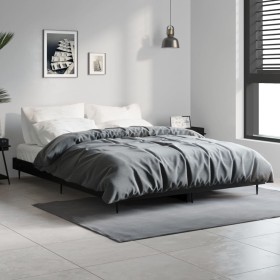 Schwarzer Bettrahmen aus Holzwerkstoff, 135 x 190 cm von vidaXL, Betten und Lattenroste - Ref: Foro24-832286, Preis: 107,18 €...