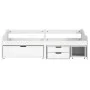 Sofa bed with 3 drawers solid white pine wood IRUN 90x200cm by vidaXL, Beds and slatted bases - Ref: Foro24-3185214, Price: 3...