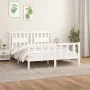 Bed frame with white pine wood headboard 160x200 cm by vidaXL, Beds and slatted bases - Ref: Foro24-3188177, Price: 147,74 €,...