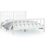 Bed frame with white pine wood headboard 160x200 cm by vidaXL, Beds and slatted bases - Ref: Foro24-3188177, Price: 154,00 €,...