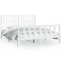 Bed frame with white pine wood headboard 160x200 cm by vidaXL, Beds and slatted bases - Ref: Foro24-3188177, Price: 147,74 €,...