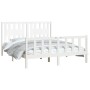 Bed frame with white pine wood headboard 160x200 cm by vidaXL, Beds and slatted bases - Ref: Foro24-3188177, Price: 154,00 €,...