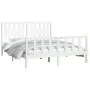 Bed frame with white pine wood headboard 160x200 cm by vidaXL, Beds and slatted bases - Ref: Foro24-3188177, Price: 147,74 €,...