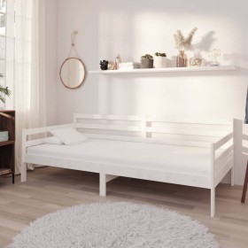 Sofa bed with white solid pine wood mattress 90x200 cm by vidaXL, Beds and slatted bases - Ref: Foro24-3083590, Price: 302,04...