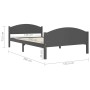 Estructura de cama madera maciza de pino gris oscuro 120x200 cm de vidaXL, Camas y somieres - Ref: Foro24-322048, Precio: 159...
