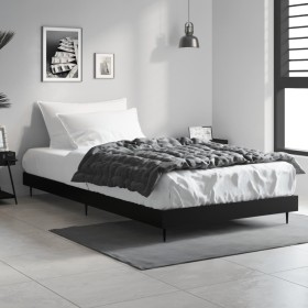 Schwarzer Bettrahmen aus Holzwerkstoff, 90 x 200 cm von vidaXL, Betten und Lattenroste - Ref: Foro24-832270, Preis: 74,02 €, ...