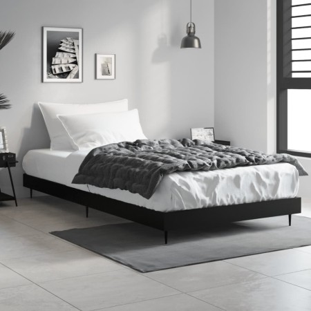 Schwarzer Bettrahmen aus Holzwerkstoff, 90 x 200 cm von vidaXL, Betten und Lattenroste - Ref: Foro24-832270, Preis: 74,02 €, ...
