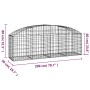 Cesta de gaviones forma arco hierro galvanizado 200x50x60/80 cm