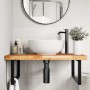 Encimera tocador baño madera acacia acabado aceite 80x60x4 cm