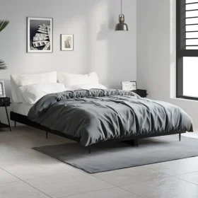 Estructura de cama madera de ingeniería negra 120x190 cm de vidaXL, Camas y somieres - Ref: Foro24-832294, Precio: 102,58 €, ...