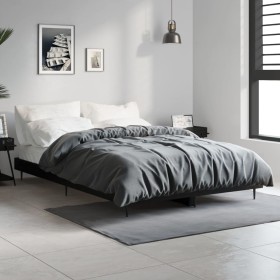 Schwarzer Bettrahmen aus Holzwerkstoff, 120 x 190 cm von vidaXL, Betten und Lattenroste - Ref: Foro24-832294, Preis: 103,98 €...