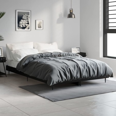 Estructura de cama madera de ingeniería negra 120x190 cm de vidaXL, Camas y somieres - Ref: Foro24-832294, Precio: 106,98 €
